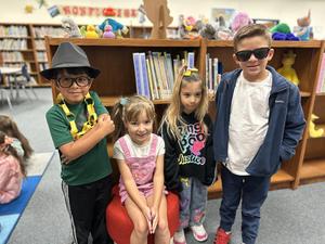 Group of Legacy Elementary students participating in dress up days for food drive.