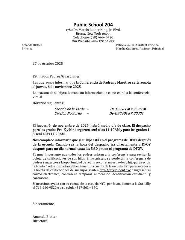 Parent Teacher conference