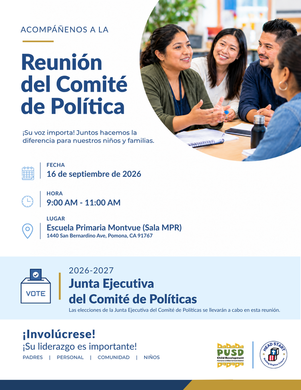 policy committee meeting flyer in spanish