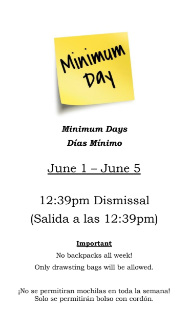 Minimum Days Días Mínimo  June 1 – June 5