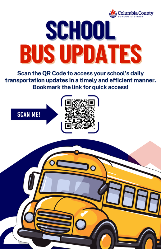 Scan QR code for Bus Updates.