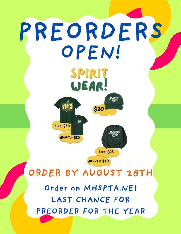 MHS PTA Merch - Pre-Orders on Sold Out Sizes & Items Featured Photo