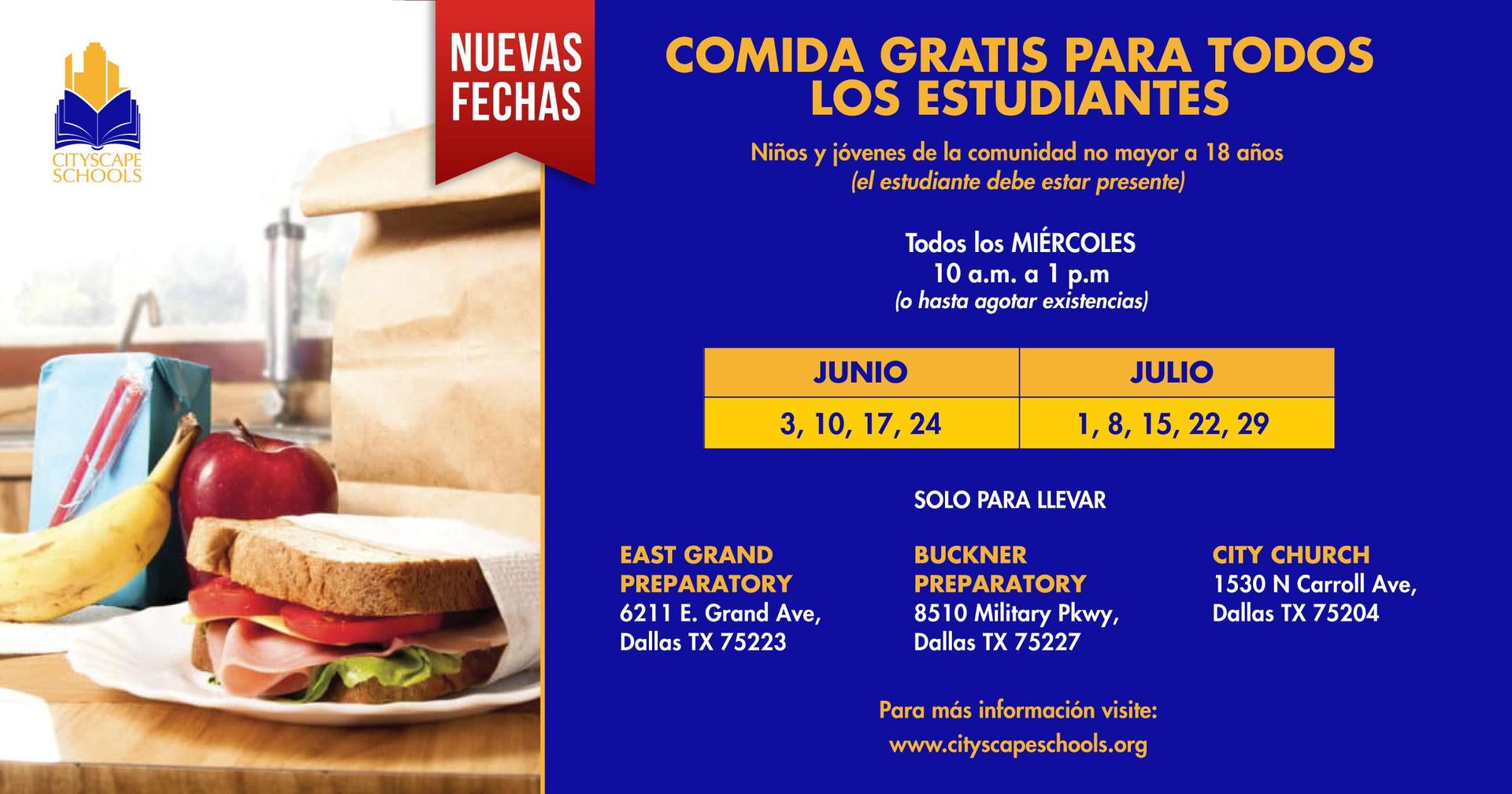 comida gratis para todos los estudiantes