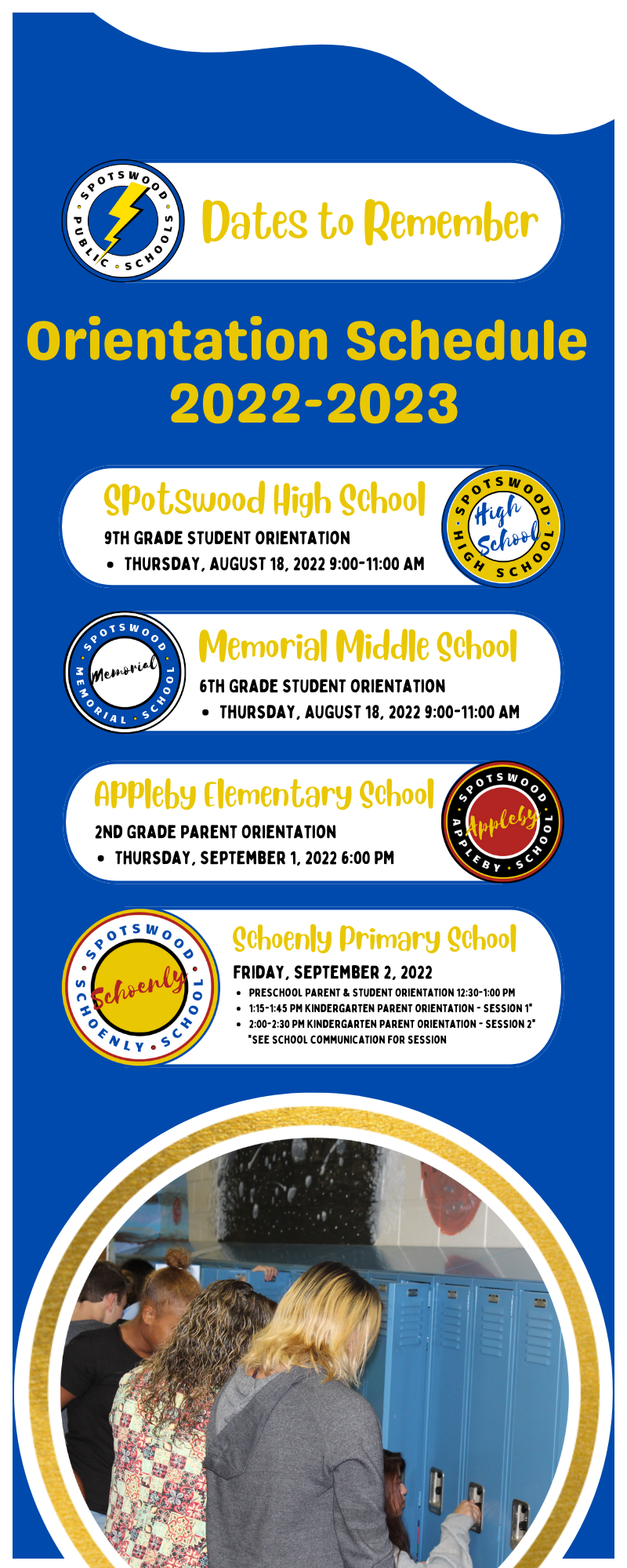Dates to Remember - Orientation Schedule Featured Photo