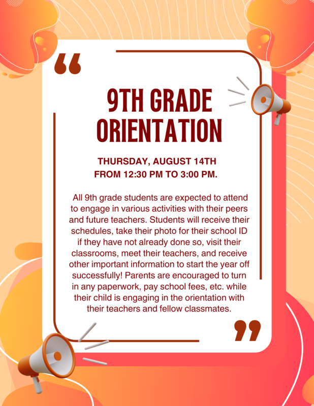Reminder for 9th Graders! Featured Photo