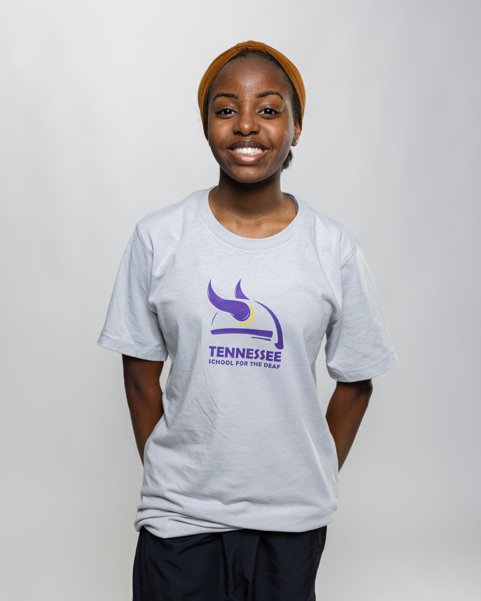 female volleyball player posing