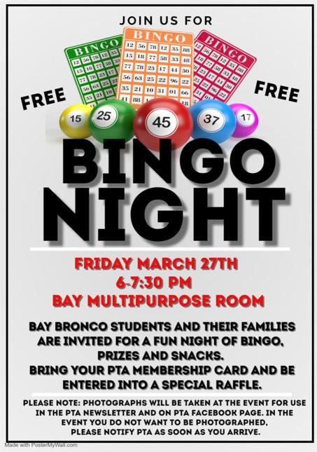 PTA Bingo Night "FREE" Featured Photo