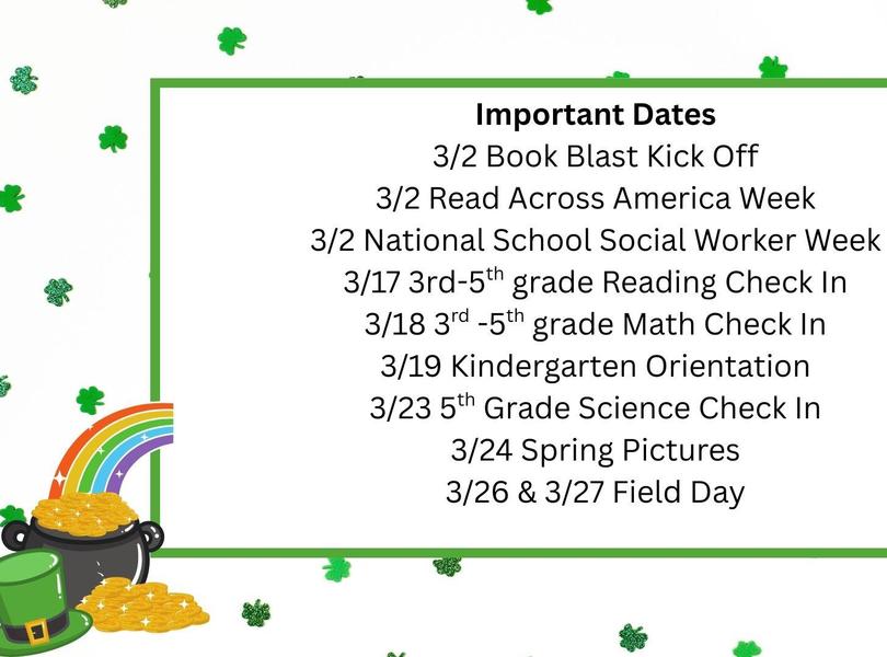 Important dates for march