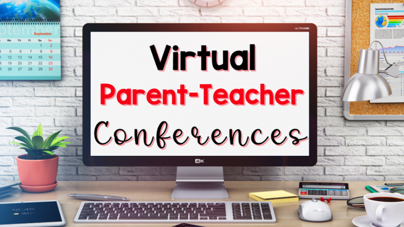 Image of a computer for the Virtual Parent Teacher Conference Links.