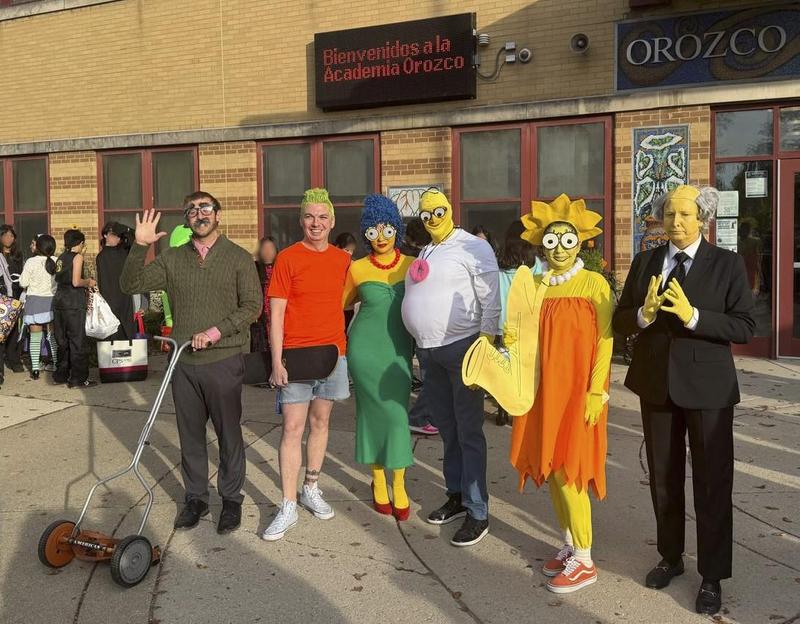 People in Simpson costumes