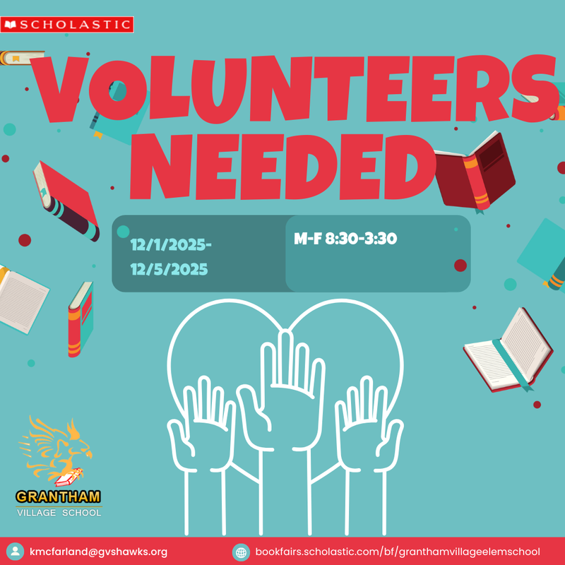 Book fair volunteers needed
