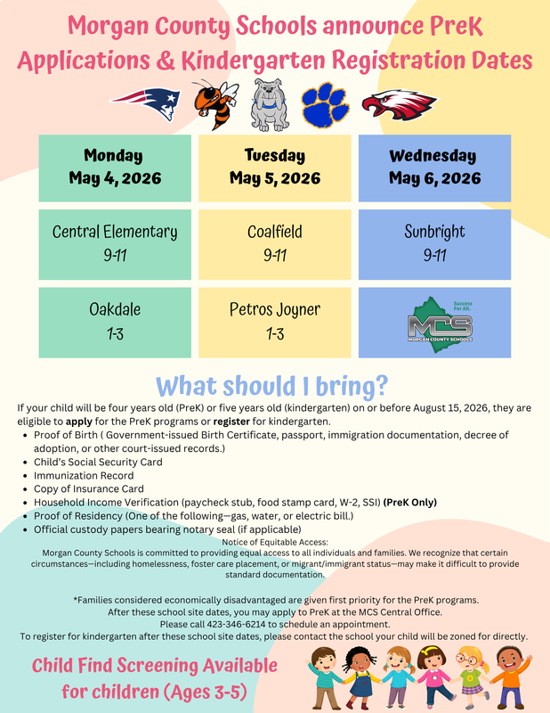 PreK App & Kinder Registration Information