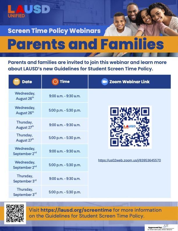 screen time policy webinar flyer