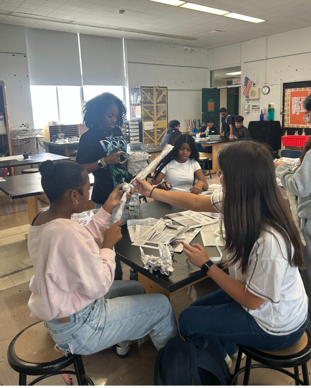 Students collaborate on project