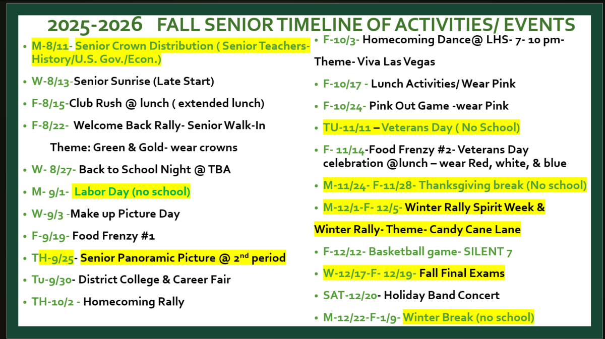 SR CALENDAR