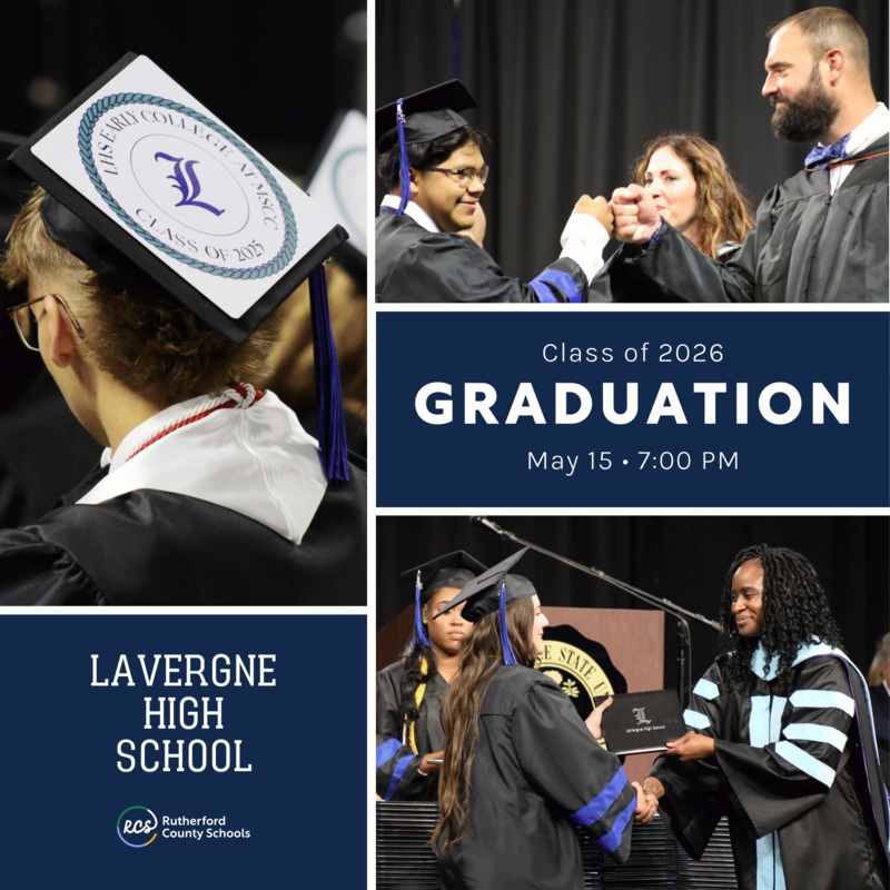 LaVergne High 2025 graduates in caps and gowns