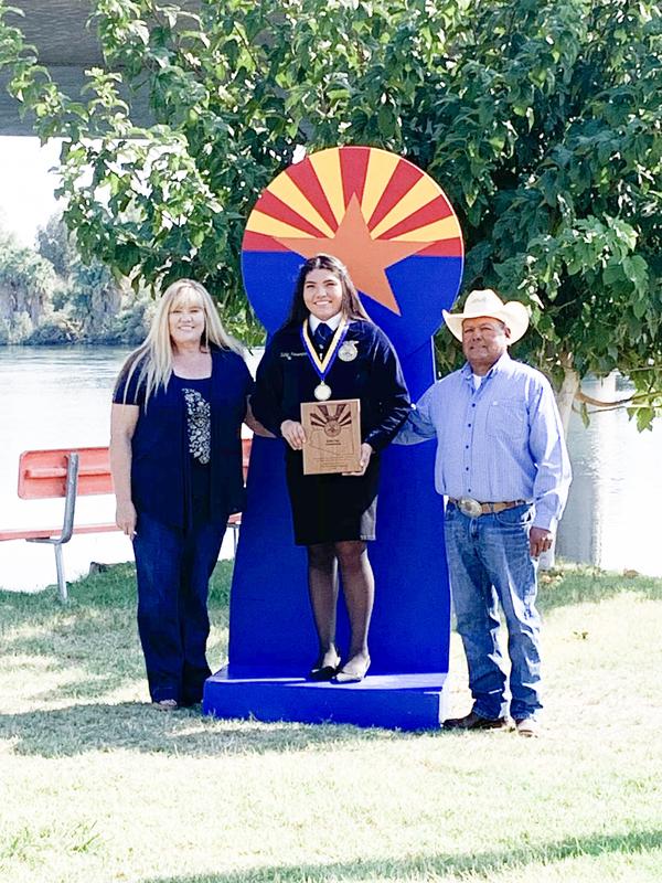 Humeumptewa wins the state Arizona FFA Star Greenhand award.