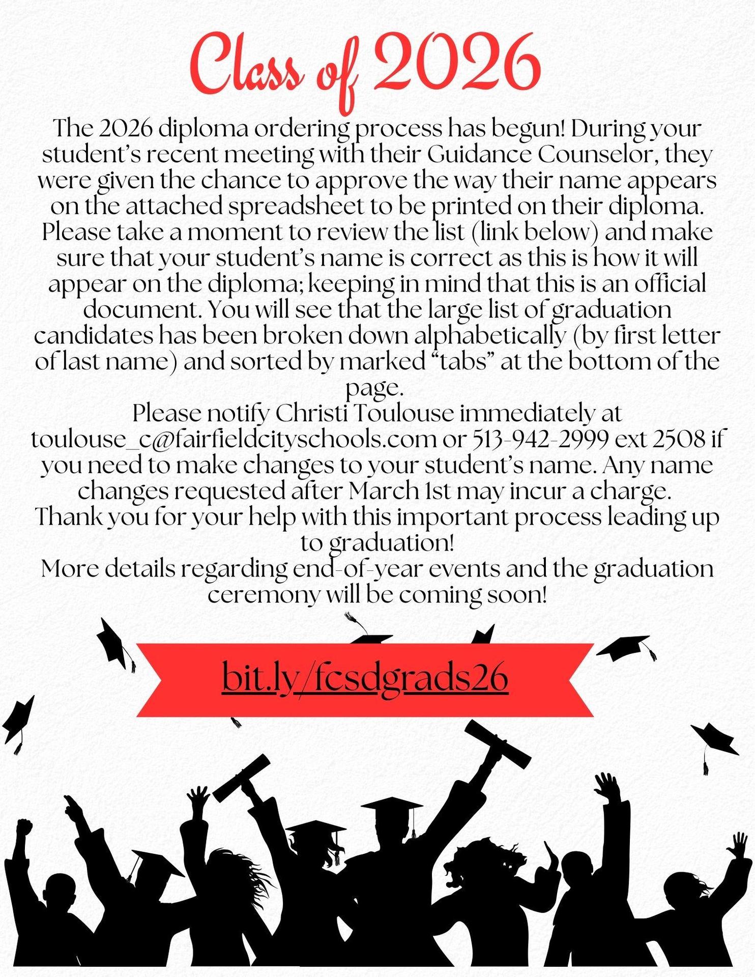 Check you name on the graduation diploma list.