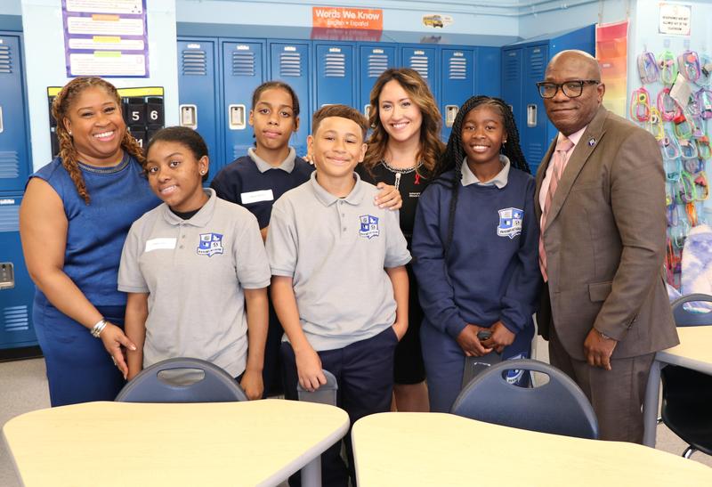 Chancellor and students