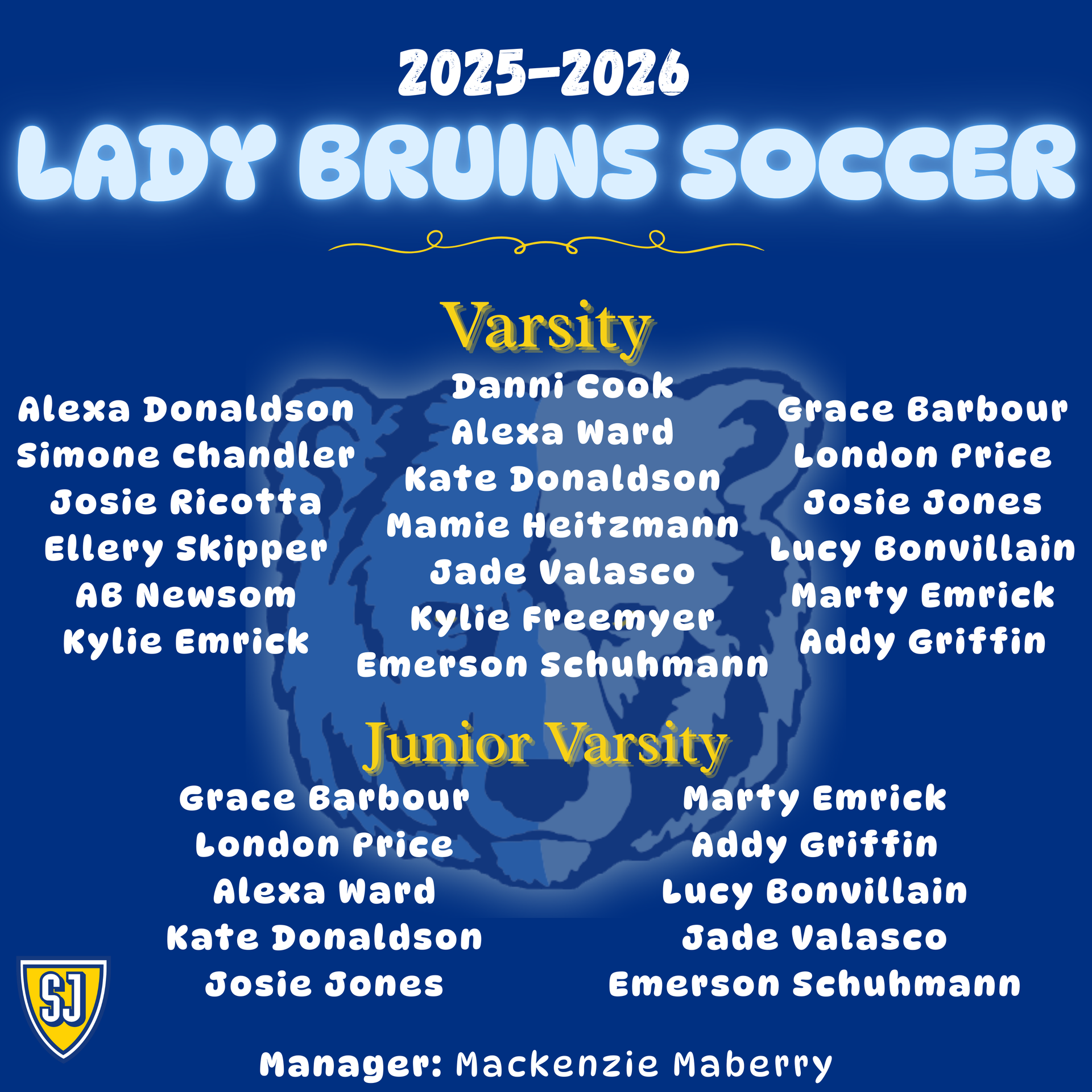 lad bruins soccer roster, list of names