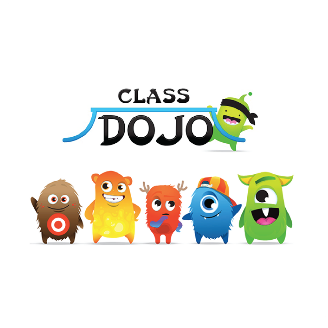 Class Dojo logo showcasing colorful monster characters with the brand name.