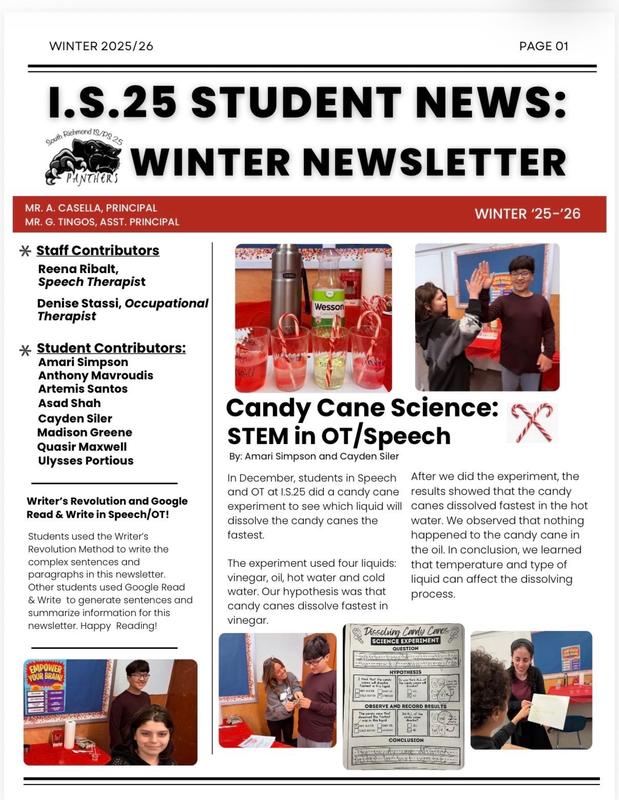 Front page of newsletter