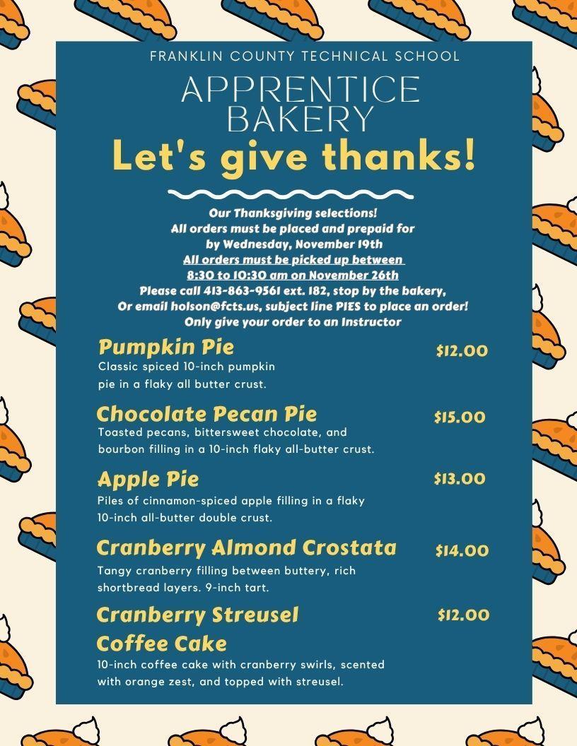 Apprentice T-day Pastry Menu