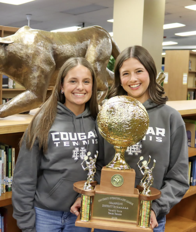 North Womens Tennis holding Trophy