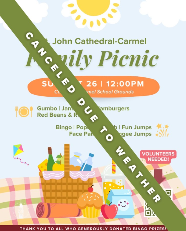 CANCELLED:  St. John / Cathedral-Carmel Family Picnic