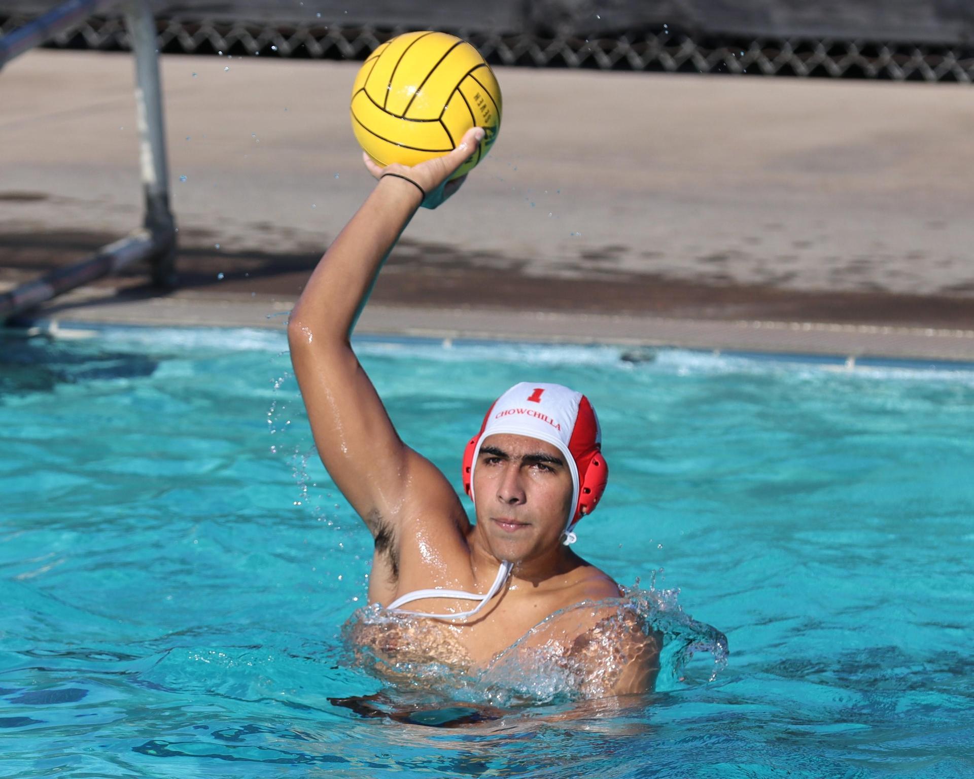 Boys playing water polo against Yosemite