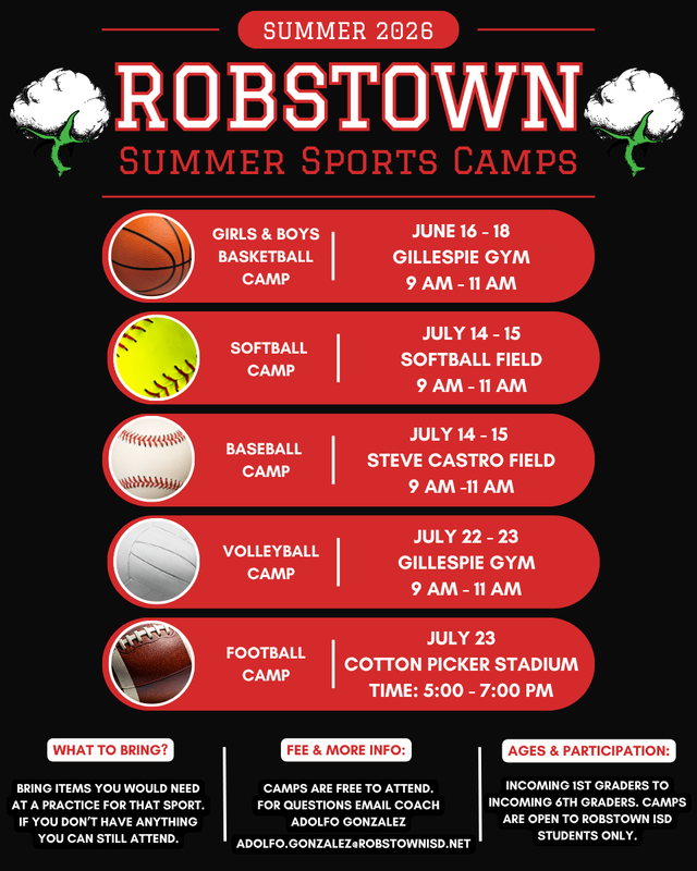 Summer Sports Camp Schedule