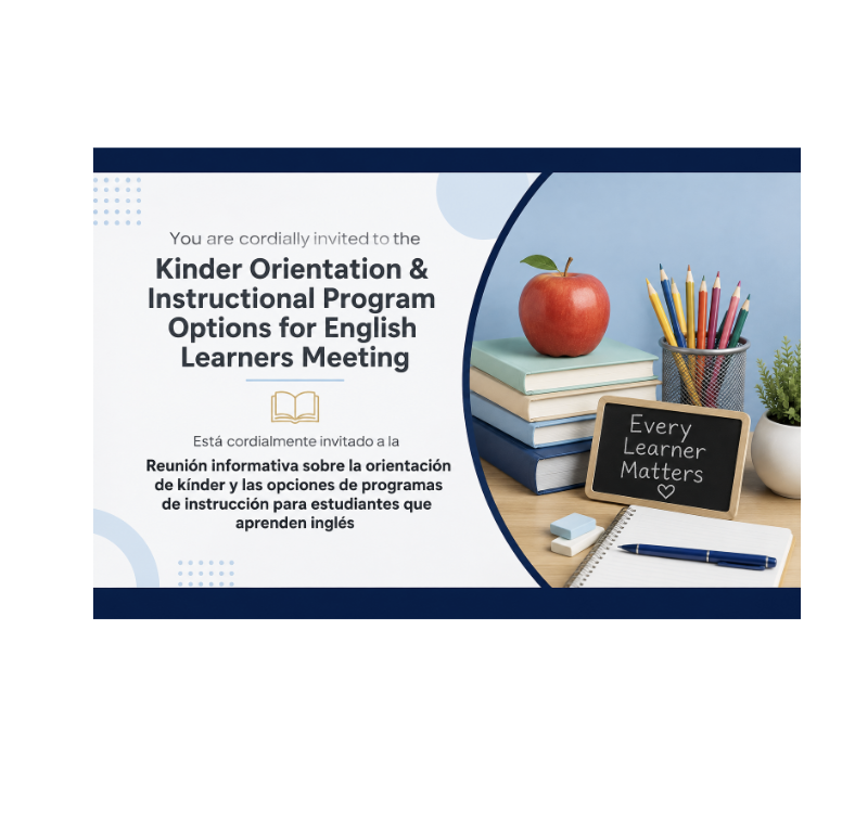 Bilingual Kindergarten Orientation meeting graphic.
