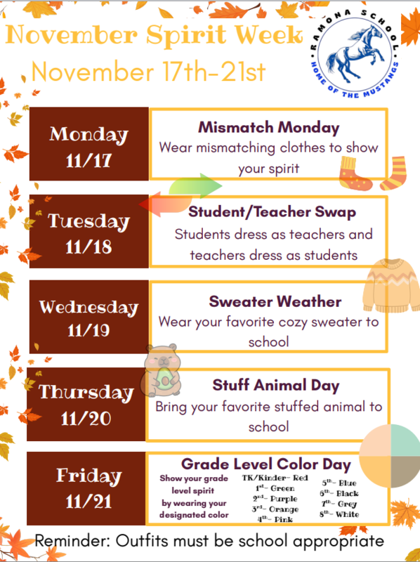November 2025 Spirit Week