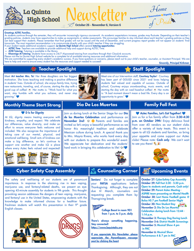 Newsletter Version 6 (October 26 - November 6) Featured Photo