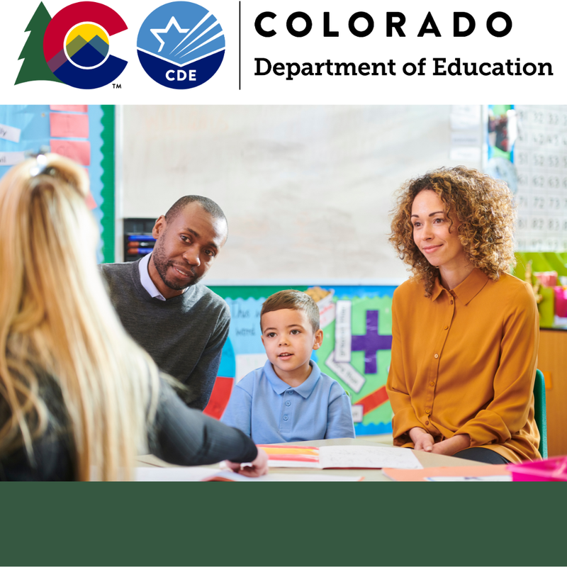 Parents and child meeting with a teacher