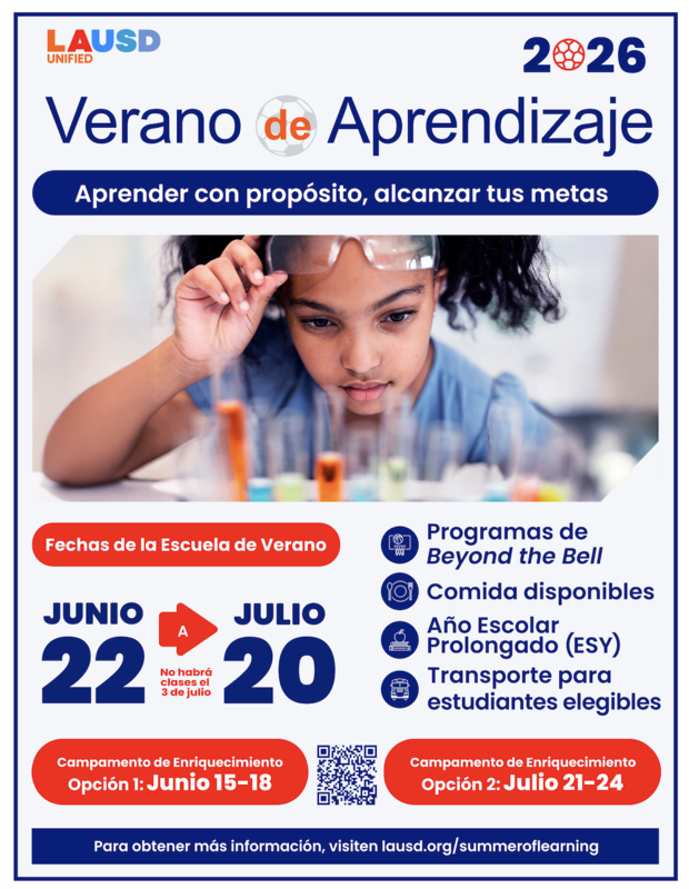 Informacion de Inscripcion de Escuela de Verano