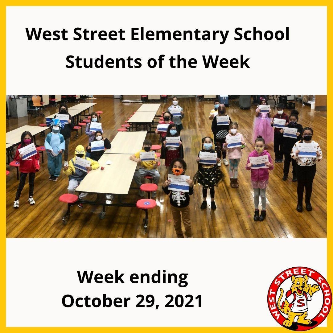 West Street School students of the week ending October 29, 2021