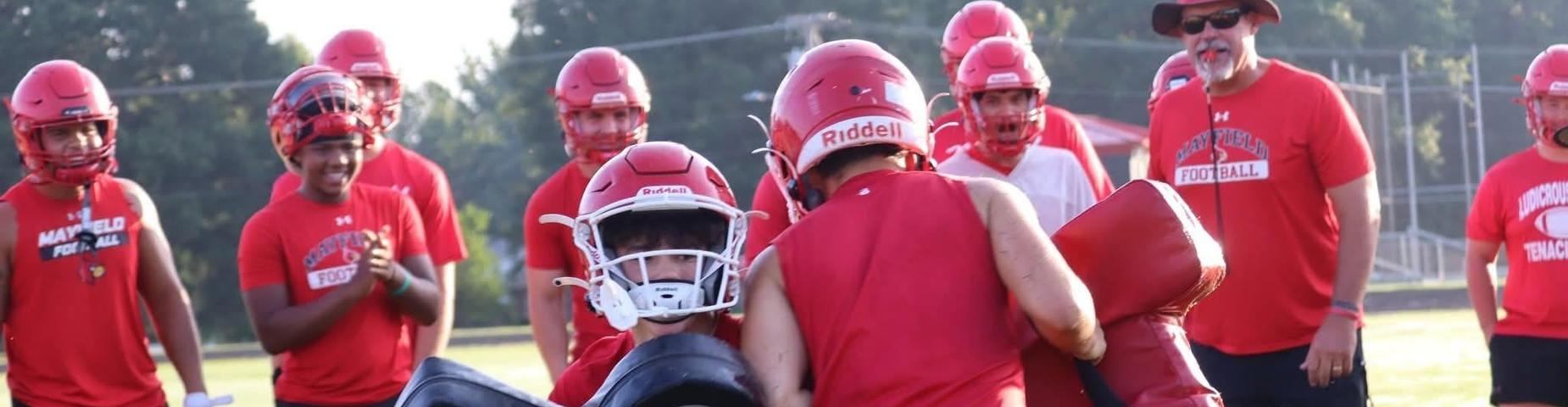 Mayfield High School’s football team is hard at work, gearing up for the upcoming season. With intense practices on the field, players are sharpening their skills, building team chemistry, and pushing themselves to be ready for the challenges ahead."