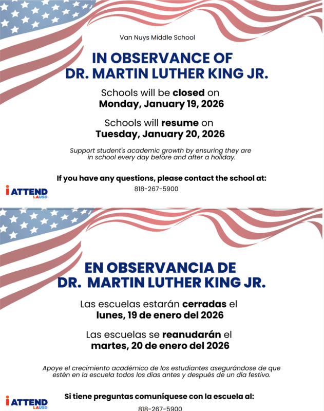 Martin Luther King Jr. Day - No School