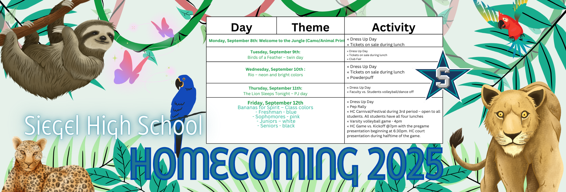 Siegel High HoCo 2025 Information