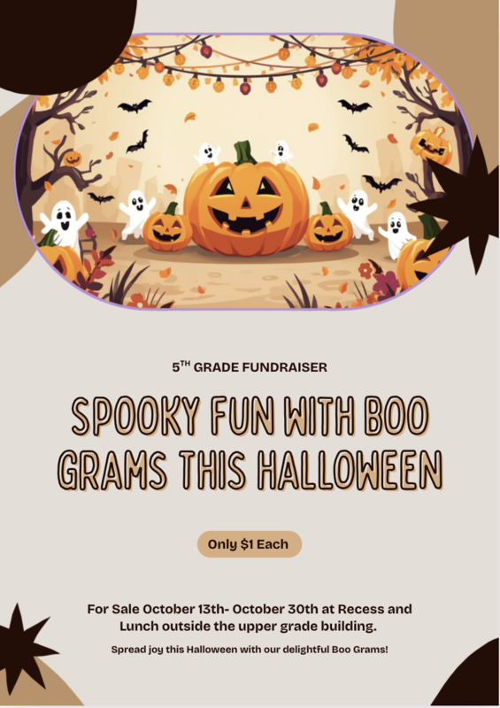 5th Grade Boo Grams are on sale 10/13 for $1