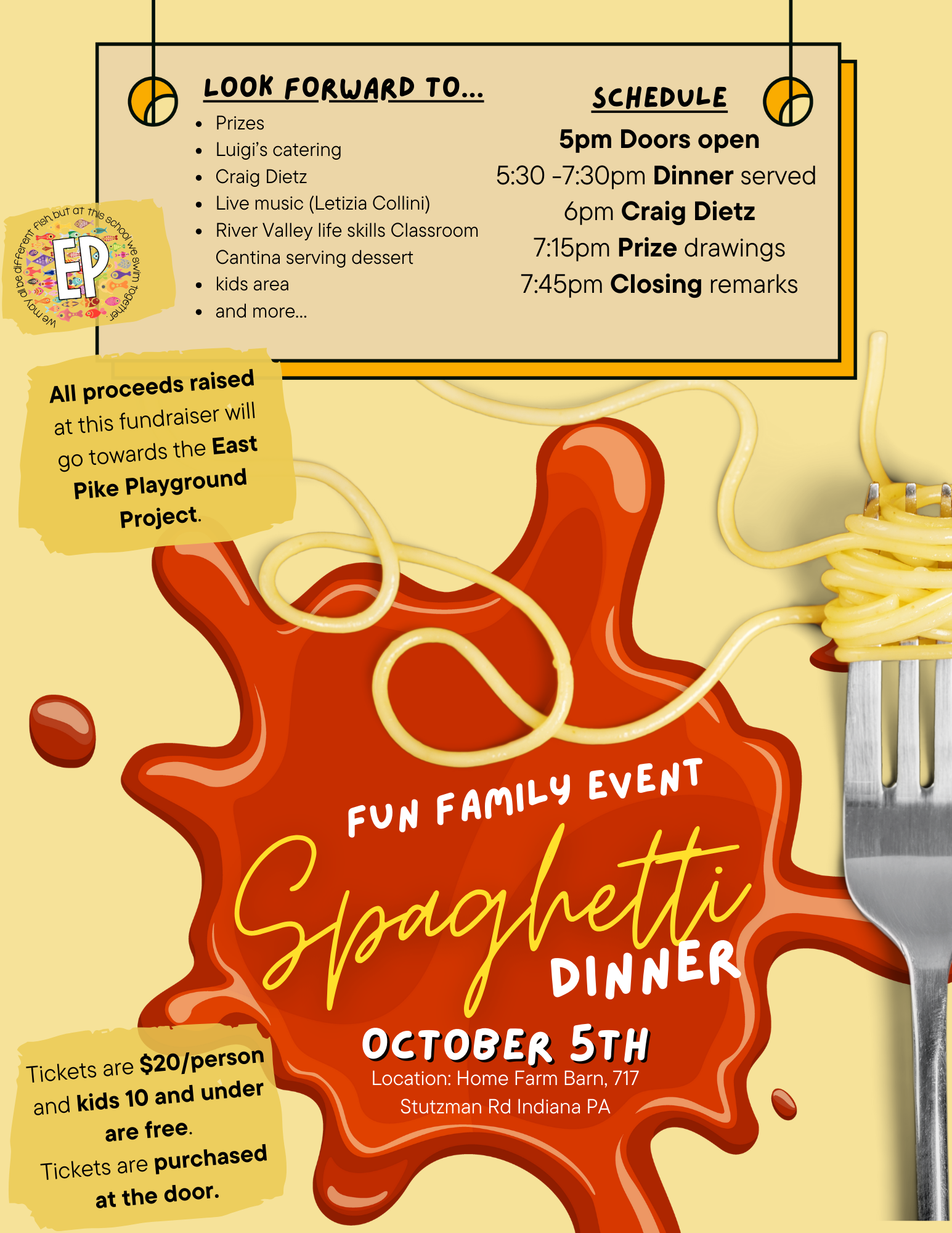 Spaghetti Fundraiser Flyer Spaghetti Fundraiser Flyer