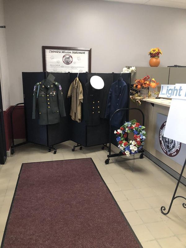 Veteran's Display - front desk
