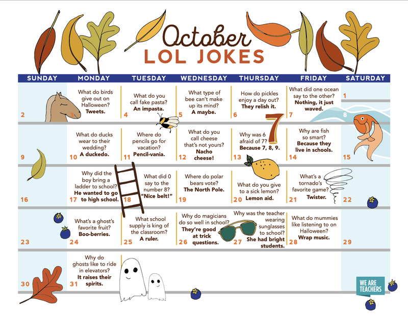 October Calendar Jokes image