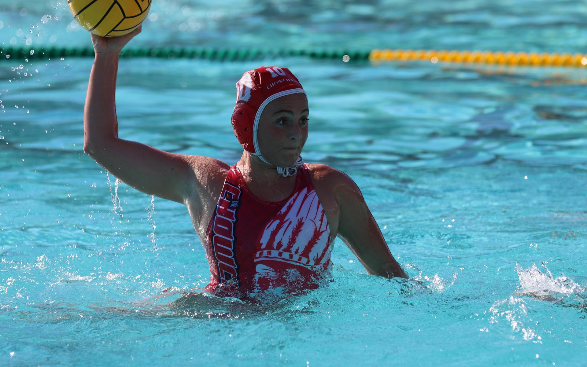 girls playing water polo against Hoover