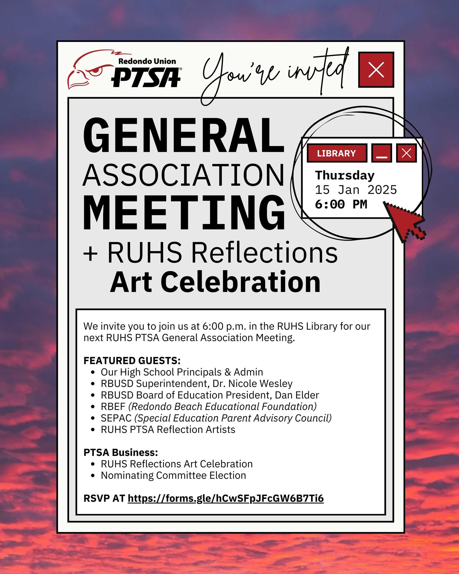 RSVP to our January 15, 2026 General Association Meeting