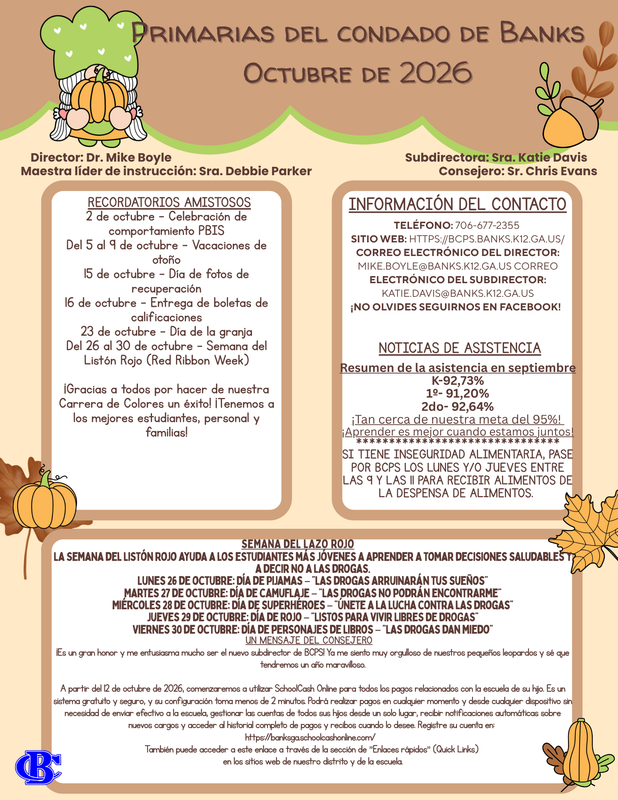 October Spanish Newsletter