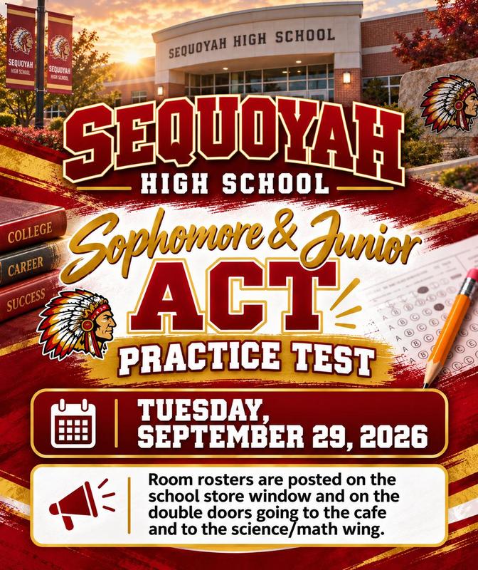 image with info about the 10th and 11th grade practice ACT test