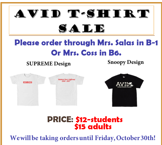 AVID Tshirt flyer