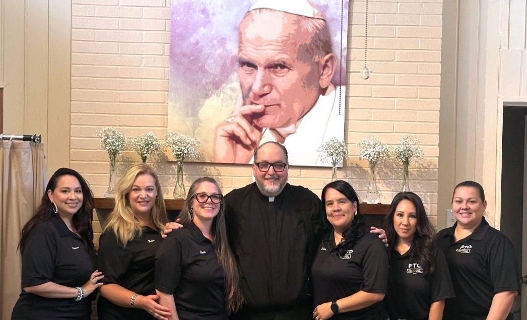 PTO Board with Father Peter